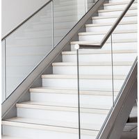 Rampe en verre avec panneaux en verre trempé pour l'installation sur les escaliers et les couloirs