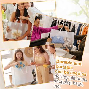50 sacs cadeaux en plastique givré de 18x6x13,5 pouces avec poignées, grands sacs de courses réutilisables - Product Image 6