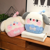 Offre Spéciale : Jouet en Peluche 2-en-1 – Chauffe-Mains et Couverture – Adorables Motifs Anime – Peluches Animaux Rembourrés