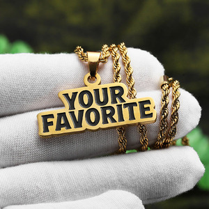 <span class=keywords><strong>Collana</strong></span> a Catena Cubana in Acciaio Inossidabile Dorato con Ciondolo Charm Cool in Metallo, Design Personalizzato per <span class=keywords><strong>Uomo</strong></span> e Donna - Product Image 3