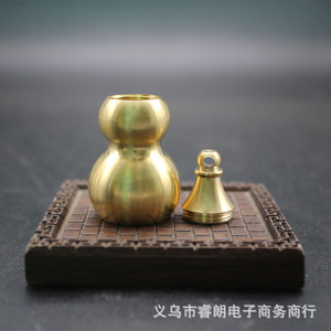 Brass Gourd Keychain Pendant Desktop Ornament <b>Car</b> <b>Interior</b> Decor For Men And Women Wholesale - Product Image 2
