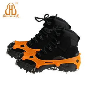 BOHU Atacado Ski Crampons 11 Garras Anti-derrapante Cadeia Crampons Caminhadas Spikes Sapatos De Gelo Crampons