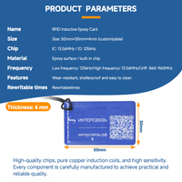 Porte-clés RFID programmable 13,56 MHz 1k NFC étanche avec anneau (matériau époxy + PVC)