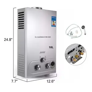 Calentador de agua de 10L, 20KW, GLP, sin depósito, para baño, gran oferta