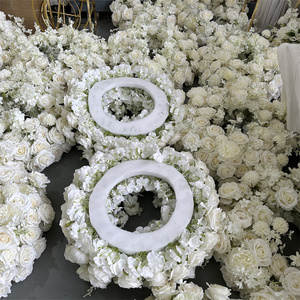 GreenLife 25inch Width Luxury White Floral <b>Ring</b> Decoration for Wedding Candelabra Centerpieces - Product Image 5