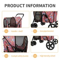 Poussette double détachable 2 en 1 pour animaux de petite taille Poussette pliable pour chien à double siège
