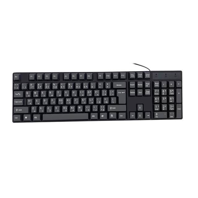 K1800 Factory Arabic Keyboard Durable 104 Key Comfortable Wired Arabic Keyboard for Pc Laptop