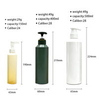 Bouteille PET givrée vert et blanc de luxe, finition douce au toucher, logo personnalisé, emballage liquide pour hôtel, spa, maison, soins de la peau