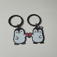 Aksesoris Gantungan Kunci Tas Pasangan Penguin Lucu Bahan Stainless Steel, Terlaris Lintas Negara