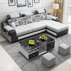 Juego de Sofás de Tela en Forma de L con Almacenamiento para Sala de Estar, Sofá Seccional Moderno de 3 Plazas, Muebles Combinados para Apartamento - Product Image 2
