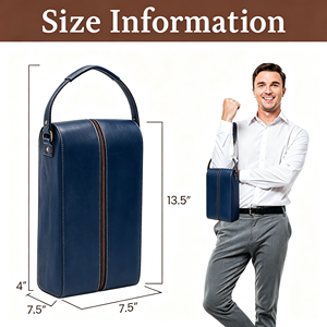 Bolsa Enfriadora de Vino de Lujo con Logotipo Personalizado, de Cuero PU, para 2 Botellas, Bolso Portátil para Vino, Bolsa de Regalo para Transportar Botellas de Vino - Product Image 3