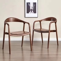 Chaise de salle à manger VL avec dossier en cerisier, en bois de chêne massif, pour bureau à domicile ou salle informatique, style nordique, panneau MDF, style ferme moderne