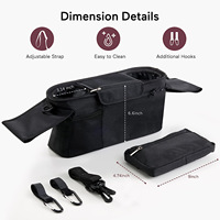 Organisateur de poussette multifonction pour bébé Sac de transport de voyage Sac Oxford suspendu pour poussette multifonction pour bébé