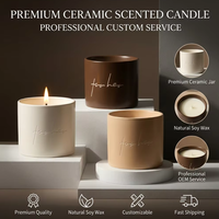Velas Aromáticas de Cera de Soja con Fragancia de Aceites Esenciales, Hechas a Mano, en Taza de Cerámica Personalizada, de Alta Gama, para Decoración y Recuerdos