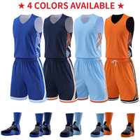 Maillot de basket-ball réversible pour hommes et jeunes, personnalisable avec nom et numéro imprimés, grande taille, uniforme de basket-ball réversible SM308