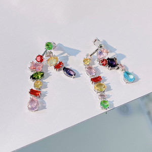Set di Gioielli da Donna alla Moda con Bracciale di Perline in Cristallo Quadrato Color Caramella, Collana Arcobaleno e Orecchini Pendenti in Acciaio Inossidabile - Product Image 6