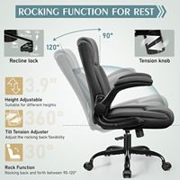 Chaises de bureau haut de gamme, ergonomiques, dossier haut, chaise pivotante de direction, en cuir, réglable en hauteur, chaise de bureau de direction noire