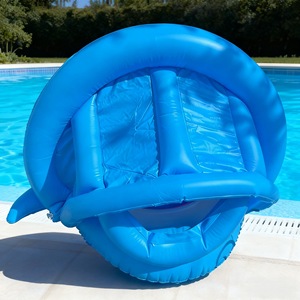 Flotador Inflable de Tiburón Blanco de 95x78x70cm con Diseño de Dibujos Animados para Niños, Juego en la Piscina - Product Image 4