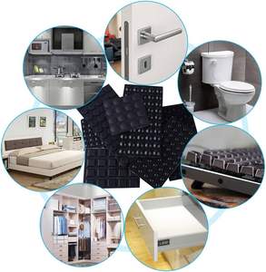 Piedi in gomma nera autoadesivi tamponi paraurti anti rumore tamponi per porte armadi cassetti elettrodomestici - Product Image 5