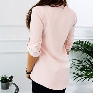 Camiseta de Manga Corta con Cierre K794 para Mujer, Blusa Sexy con Cuello en V, Top Informal para Mujer, Camisetas, Ropa Femenina, Tallas Grandes - Product Image 4