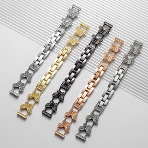 SouljewelFashion <span class=keywords><strong>Bracelet</strong></span> de montre en métal avec papillon en cristal, compatible avec <span class=keywords><strong>Apple</strong></span> <span class=keywords><strong>Watch</strong></span>, <span class=keywords><strong>bracelet</strong></span> élégant pour femme - Product Image 2