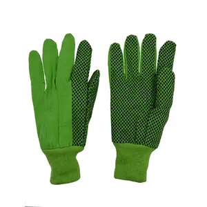 PRISAFETY miglior prezzo PVC punteggiatura Palm <span class=keywords><strong>10</strong></span> OZ guanti <span class=keywords><strong>da</strong></span> giardino in cotone guanto <span class=keywords><strong>da</strong></span> lavoro <span class=keywords><strong>da</strong></span> cantiere donna donna primavera verde - Product Image 1
