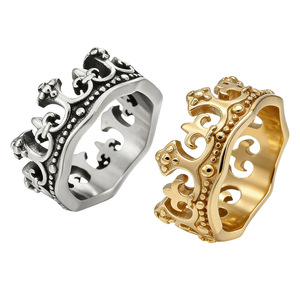 Anillo de Cristal Retro con Diseño de Corona Romana <span class=keywords><strong>Antigua</strong></span>, Joyería de Comercio Exterior, Anillo de Personalidad para Hombre y Mujer - Product Image 1