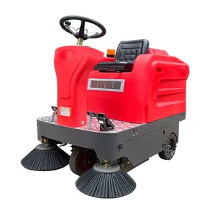 Electric power seat on driving 1260mm brush width 52Ah battery road sweeper road cleaning machine