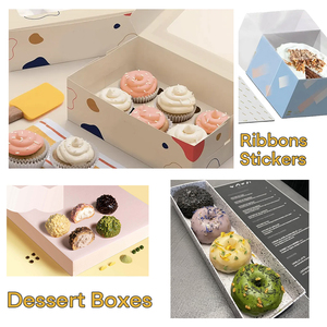 Boîte à pâtisserie personnalisée en <span class=keywords><strong>carton</strong></span> alimentaire, boîte à pâtisserie, boîte à dessert, emballages <span class=keywords><strong>pour</strong></span> aliments et pâtisseries - Product Image 5