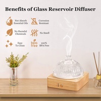 Diffuseurs d'arômes en verre 2025 Diffuseur de verre à ultrasons Diffuseur de base en bois massif pour la maison