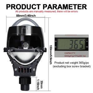A9 Phare Bi-LED 3 pouces 60W à faisceau haut et bas avec lentille de projecteur pour voiture - Product Image 6