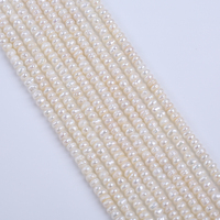 Perles d'eau douce naturelles blanches Zhuji en gros, forme bouton 3,5-4 mm, pour la fabrication de bijoux