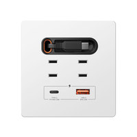 Panneau de commutation de charge rapide USB mural 86 Type 20W pour Android, compatible avec 3 câbles de données de type C pour téléphones mobiles