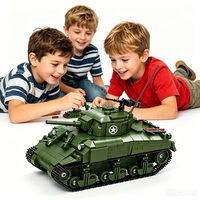 LESHOW 1:35 Char d'assaut militaire de la Seconde Guerre mondiale, jouet éducatif de construction, ensemble de blocs de construction avec briques en plastique ABS