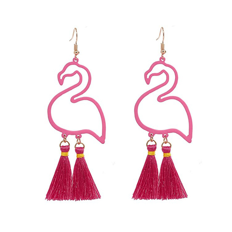 Boucles d'oreilles découpées Boucles d'oreilles Flamingo