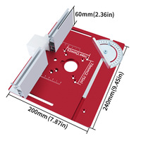 Plaque d'inversion réglable rouge et bleue pour défonceuse électrique, table de fraisage pour menuiserie, pour rainurage, chanfreinage et découpe de tenons