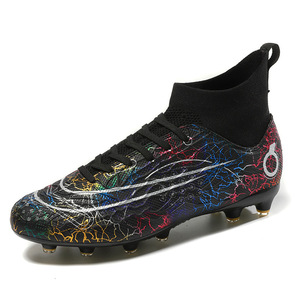 Chaussures de football pour hommes, tige synthétique, doublure en mesh, semelle extérieure en caoutchouc, semelle intermédiaire en EVA, crampons TF, chaussures de football d'entraînement d'été - Product Image 4