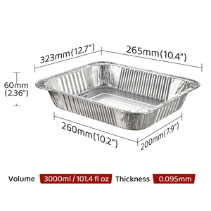 <span class=keywords><strong>Barquette</strong></span> de cuisson jetable <span class=keywords><strong>en</strong></span> <span class=keywords><strong>aluminium</strong></span> 9x13 demi-taille, rectangulaire, pour barbecue, préparation alimentaire, <span class=keywords><strong>avec</strong></span> <span class=keywords><strong>couvercle</strong></span> - Product Image 6