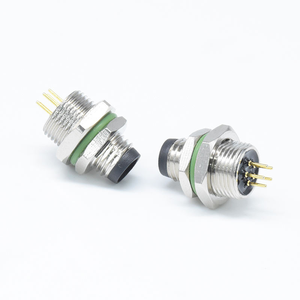 Conector Circular M8 Impermeable IP67, Conector Macho de 5 Pines de Montaje Frontal, Conector Hembra de 6 Pines de Montaje Trasero, Tipo PCB, Conector de Montaje en Panel - Product Image 3