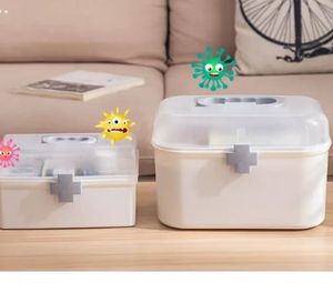 2025 New Household Plastic Medicine Chest Storage <strong>Box</strong> Two-layer Clear First Aid Kit Medical <strong>Box</strong> - Product Image 4