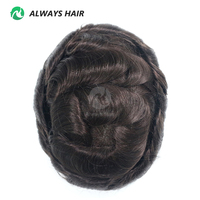 Alwayshair NG-Wholesale Prothèse capillaire en cheveux humains indiens, 6 pouces, peau ultra-fine, micro-nœuds, ondulation naturelle, 30 mm, densité 90%, ligne de cheveux V-Looped
