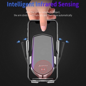 Serrage automatique Voiture Chargeur Sans Fil 10W <span class=keywords><strong>Charge</strong></span> <span class=keywords><strong>Rapide</strong></span> pour Iphone 11 Pro XR XS Huawei <span class=keywords><strong>P30</strong></span> Pro Qi Infrarouge capteur de Support de Téléphone - Product Image 2