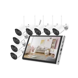 Projeto popular Sistema de câmera sem fio ao ar livre WiFi 8CH IP Rede NVR Ip sem fio Home Security Kit Smart Wifi Cctv Camera