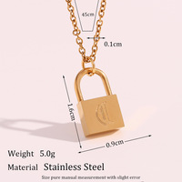 Colliers pendentifs pour femmes, breloque vintage en forme de cadenas avec chaîne en O, acier inoxydable PVD, ne ternit pas
