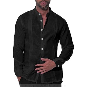 Nueva <span class=keywords><strong>Camisa</strong></span> Casual de <span class=keywords><strong>Lino</strong></span> y Algodón para <span class=keywords><strong>Hombre</strong></span> Joven <span class=keywords><strong>Manga</strong></span> Larga Cuello Mao Corto OEM - Product Image 3