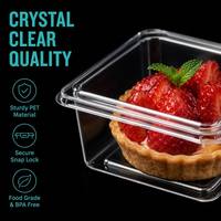 Boîtes à tiramisu jetables en PET transparentes, robustes, carrées, en plastique, pour pâtisseries, gâteaux, contenants pour boulangerie