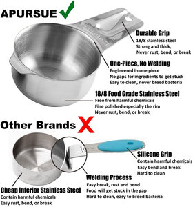 Heavy Duty Bakeware Measuring Tools 13 Pcs Stainless Steel Measuring Cup Measuring <b>Spoon</b> Set with <b>Ring</b> - Product Image 4
