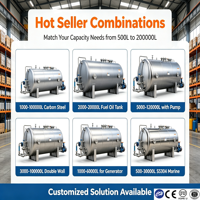 Grand réservoir horizontal de carburant diesel 5000-200000L en acier au carbone, stockage hors sol, certifié ASME CE pour usage industriel