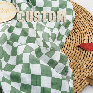 100% coton personnalisé bébé mousseline couverture d'emmaillotage doux imprimé fleuri literie pliée pour l'été soie biologique pour enfants noël - Product Image 1