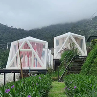 Tente commerciale à conception personnalisée, tente à bulles gonflable extérieure en forme de diamant pour le camping, le mariage, tente de réception transparente